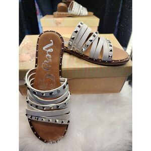 White Studded Sandals 